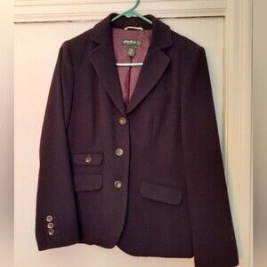 Eddie Bauer navy blue wool Blazer jacket 10 m quiet luxury classic old money